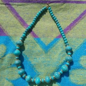 Turquoise and Gold Vintage 90s Necklace